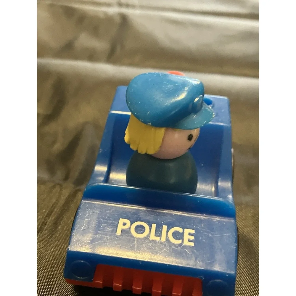 Vintage Little People Police Officer Figure and Police Car Vehicle Toys Box 21